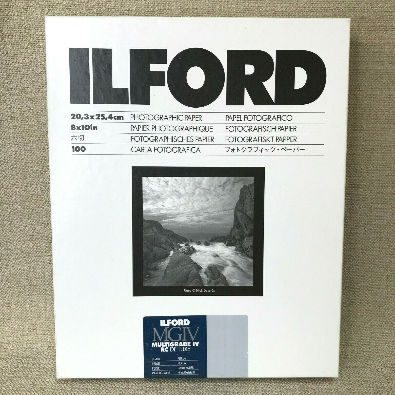 Ilford B&w Photographic Paper 8x10 Multigrade Iv Pearl Rc Deluxe